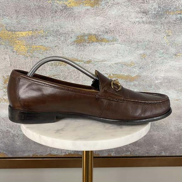 Cole Haan Shoes Mens Size 10.5 M Brown Leather Horsebit Slip On Dress Square Toe - Picture 5 of 11